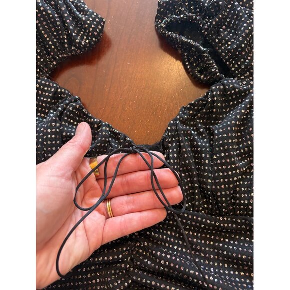 For Love & Lemons × Victoria’s Secret Glitter Ruched Mini Dress Black Medium NWT - Picture 13 of 15